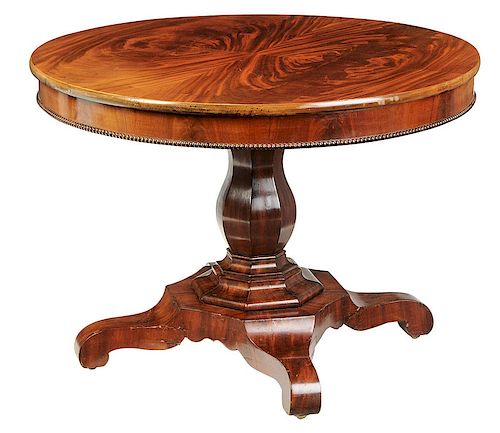 Classical Figured Mahogany Pedestal Table