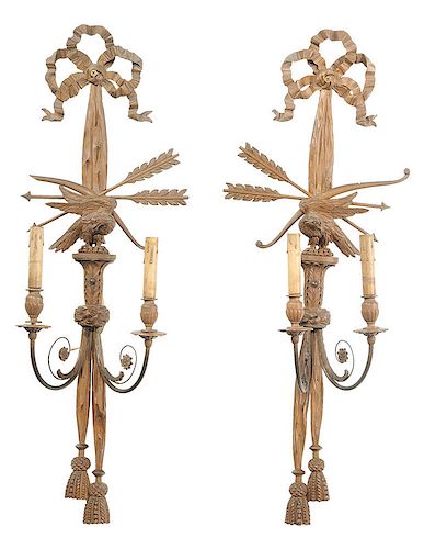 Pair George III Style Carved Eagle Sconces