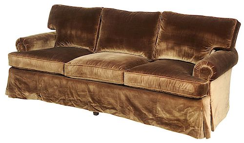 A Modern Velvet Upholstered Sofa
