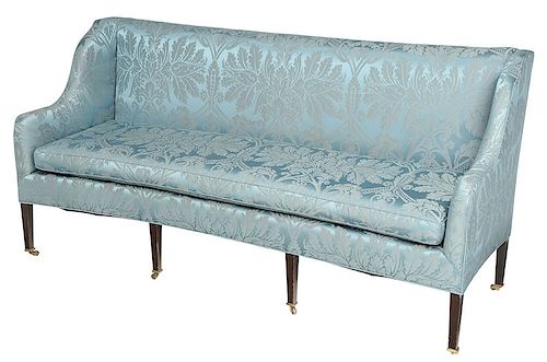 A Hepplewhite Style Damask Upholstered Sofa