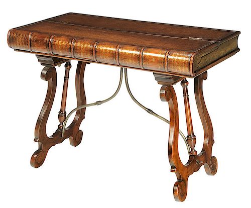 Spanish Baroque Style Book Form Trestle Table