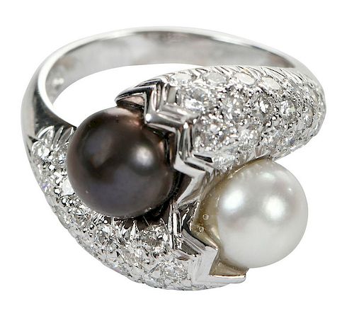 18kt. Diamond and Pearl Ring