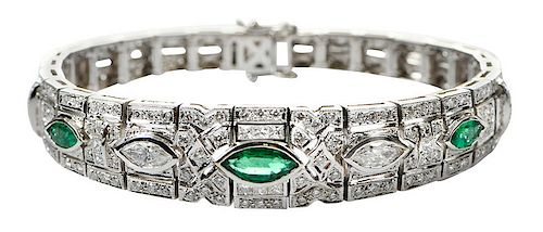 18kt. Emerald and Diamond Bracelet