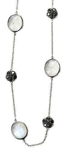 18kt. Black Diamond and Moonstone Necklace