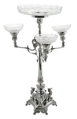 English Silver Plate Camel Epergne 