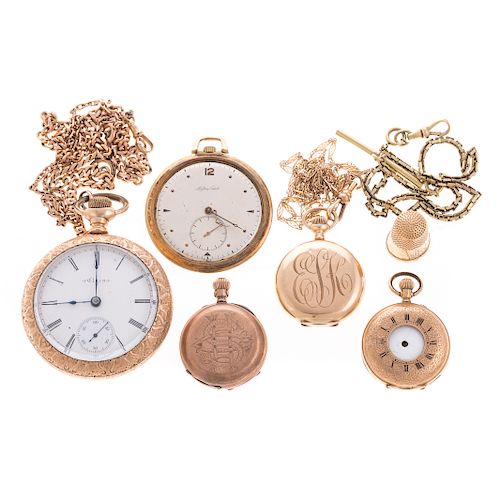 A Collection of Pocket Watches and Chains