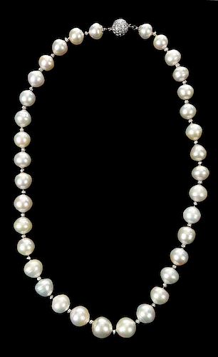 14kt. Pearl and Diamond Necklace