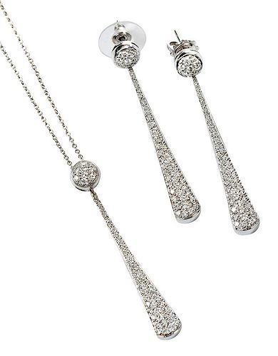 18kt. Diamond Earrings and Necklace