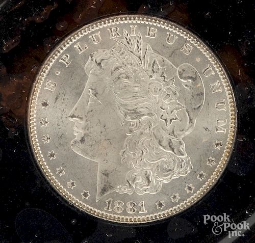 1881 Morgan silver dollar NCI MS 65.