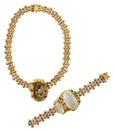18kt. Necklace and Bracelet