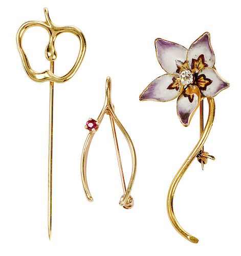 Three Gold Brooches