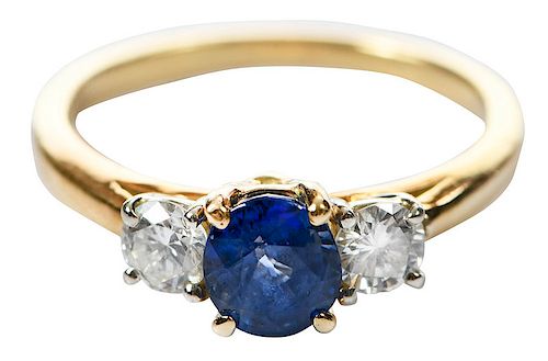 18kt., Sapphire and Diamond Ring