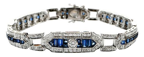 18kt. Diamond and Sapphire Bracelet