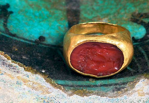 Ancient Roman Carnelian Intaglio Ring