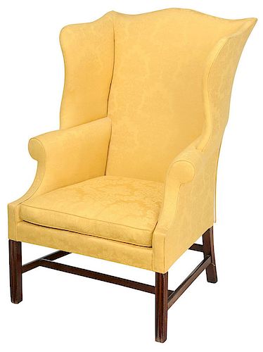 American Chippendale Upholstered Mahogany Chair