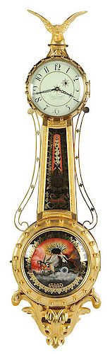 Federal Style Eglomise Banjo Clock