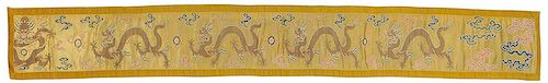 Chinese Kesi Slit Tapestry Dragon Banner