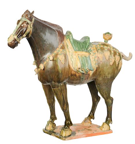 Massive Tang Dynasty Sancai Glazed Horse