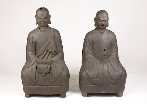 Pair of Chinese Cast Iron Figures, Ming Dynasty