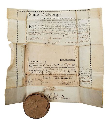 Georgia Land Grant and Plat, 1794