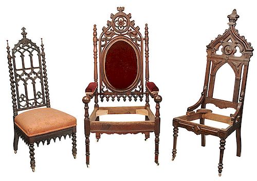 Three American Gothic Revival Chairs