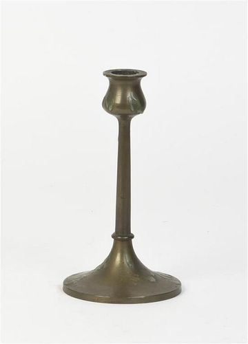 An American Bronze Candlestick, Bradley & Hubbard, Height 7 1/4 inches.