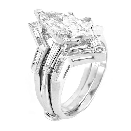 2.36ct TW Diamond and Platinum Engagement Ring Set