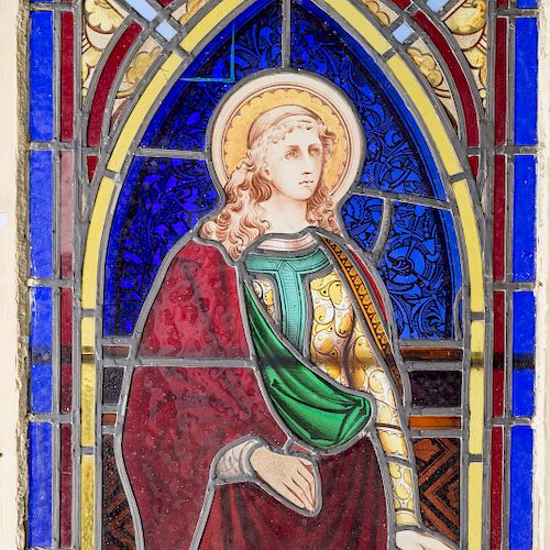 Large religious stained glass window