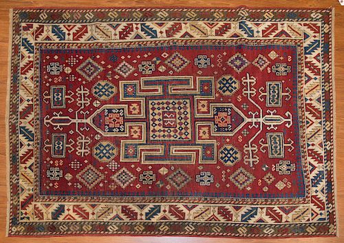 Antique Shirvan rug, approx. 3.9 x 5.2