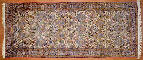 Antique Kerman gallery rug, approx. 7.6 x 18.1