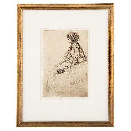 J.A.M. Whistler. "Bibi Lalouette," etching
