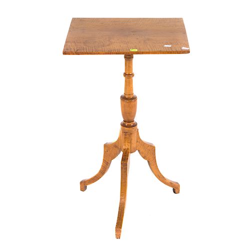 Federal style tiger maple candlestand