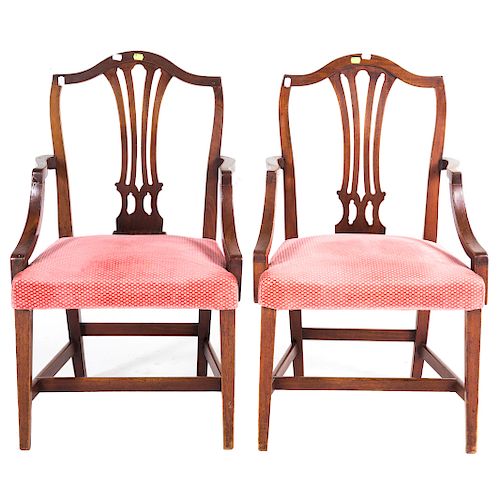 Two Scottish Hepplewhite mahogany arm chairs