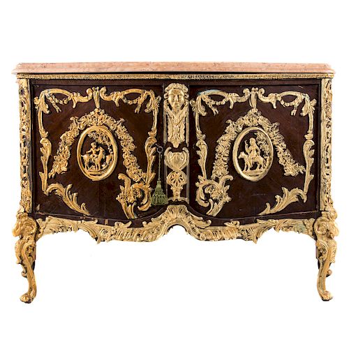 Louis XV style kingwood & gilt-metal commode
