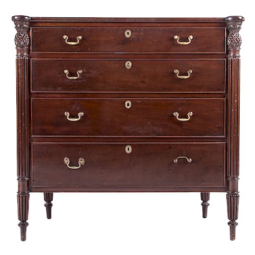 Late Federal mahogany chest