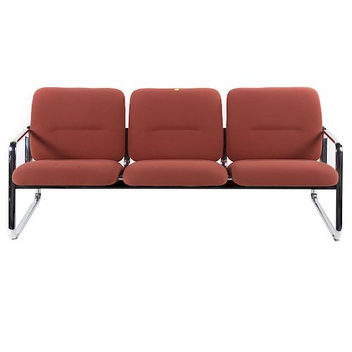 Steelcase Contemporary upholstered chrome bench