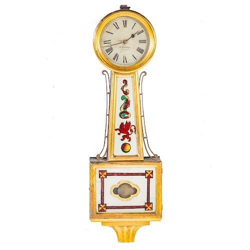 Federal giltwood banjo clock, William Goodwin