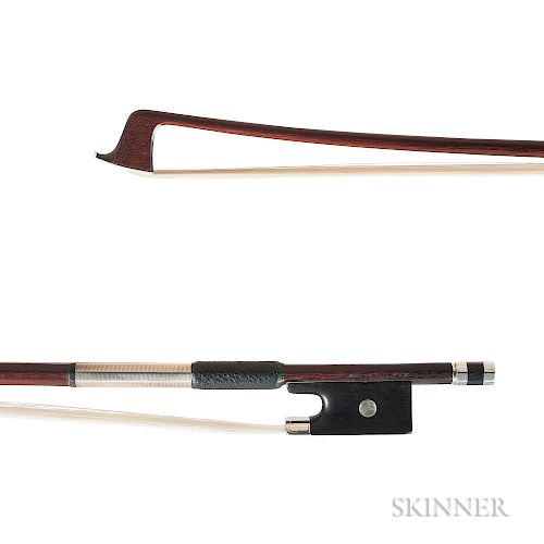 French Silver-mounted Violin Bow, Georges Léon Lamy, c. 1905