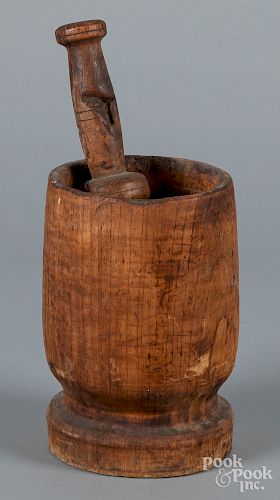 Turned mortar and pestle