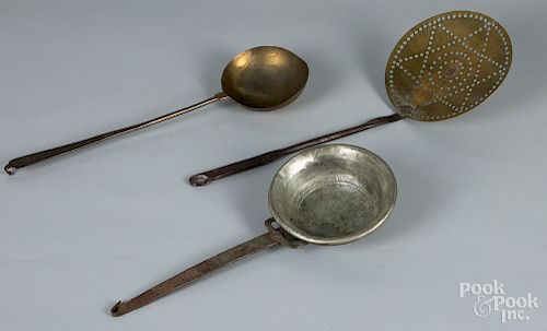 Three brass utensils