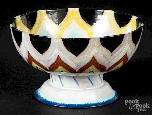 Austrian art pottery footed bowl