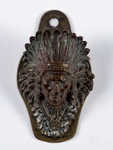 Bronze Native American Indian paper clip