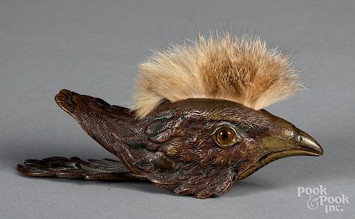 Unusual bronze rooster head paper clip, etc.