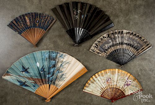 Collection of eleven hand fans, most 19th c.