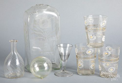 Collection of colorless glass, etc.