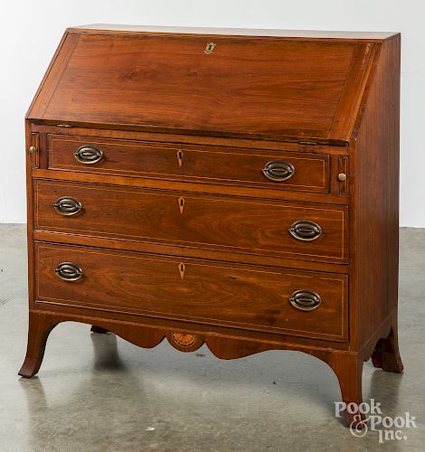 Hepplewhite mahogany slant front desk