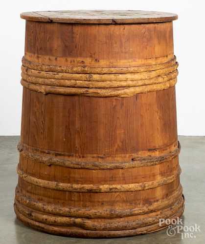 Large wood banded barrel