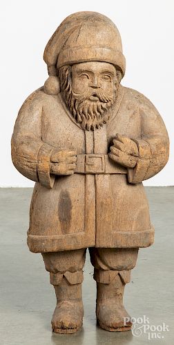 Carved wood figure of Santa Claus