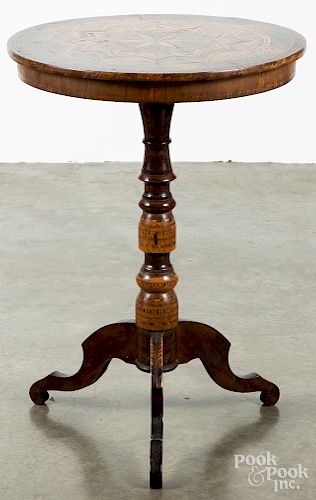 Italian parquetry inlaid candlestand