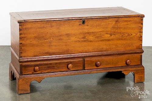 Southern Chippendale yellow pine blanket chest
